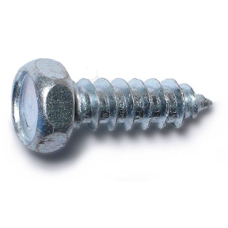 Midwest Fastener Sheet Metal Screw, 5/16" x 1 in, Zinc Plated Steel Flange Hex Head External Hex Drive, 100 PK 02981